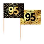 95 Jaar Cocktailprikkers Goud Zwart 50st