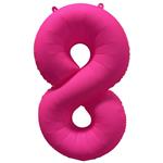 8 Jaar Cijfer Ballon Neon Roze Leeg 86cm
