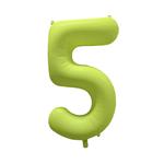 5 Jaar Cijfer Ballon Neon Geel Leeg 86cm