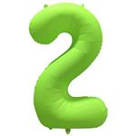 2 Jaar Cijfer Ballon Neon Groen Leeg 86cm