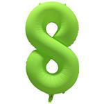 8 Jaar Cijfer Ballon Neon Groen Leeg 86cm