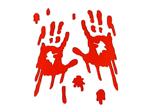 Halloween Raamsticker Rood Bloederige Handen 24,5cm