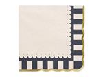 Gekleurde Servetten Gestreept Gouden Rand 33cm 12st