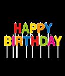 Happy Birthday Kaarsen Gekleurd 2,5cm