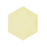 6 zeshoekige borden, 20,8 x 18,1 cm, geel