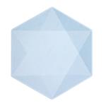 Lichtblauwe Borden Zeshoek 26cm 6st