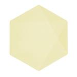 Gele Borden Zeshoek 26cm 6st
