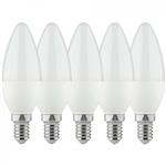 LED kaarslamp E14 warmwit 2700K - 4.5W 470 lumen - mat glas - 5 stuks