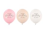 Happy Birthday Ballonnen Roze Wit Creme 30cm 50st