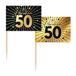 50 Jaar Cocktailprikkers Goud Zwart Abraham 50st