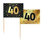 40 Jaar Cocktailprikkers Goud Zwart 50st