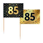 85 Jaar Cocktailprikkers Goud Zwart 50st