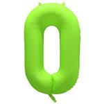0 Jaar Cijfer Ballon Neon Groen Leeg 86cm