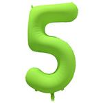 5 Jaar Cijfer Ballon Neon Groen Leeg 86cm