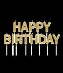 Happy Birthday Kaarsen Goud 2,5cm
