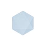 6 borden zeshoekig 15,8 x 13,7cm blauw