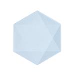 6 zeshoekige borden 20,8 x 18,1 cm, blauw