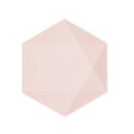 6 zeshoekige borden Vert Decor, 20,8 x 18,1 cm, roze