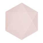 Roze Borden Zeshoek 26cm 6st