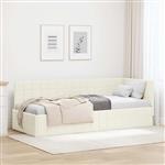 vidaXL Hoekbedframe met hoofdeinde Crème 80 cm x 200 cm Stof