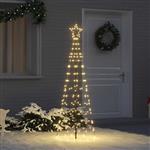 vidaXL LED Kerstboom met Grondspiesjes met 390 LED Goud 250 cm IJzer