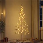 vidaXL Houten kerstboom met standaard Bruin 210 cm Bamboe