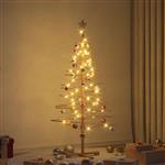 vidaXL Houten kerstboom met standaard Bruin 150 cm Bamboe