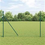 vidaXL Afrasteringspaal 2 pcs Groen Poedergecoat staal