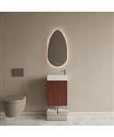 Toiletmeubel Set BWS Riga Choco Eiken 40 cm Fontein Glans Wit