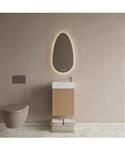 Toiletmeubel Set BWS Riga Licht Eiken Japandi 40 cm Fontein Glans Wit
