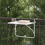 vidaXL Hangende Balkon Tafel Wit 60 x 39 x 65 cm Staal