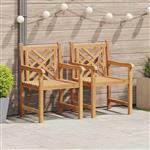 vidaXL Stoel 2 pcs Bruin 60 x 58 x 90 cm Massief Teakhout