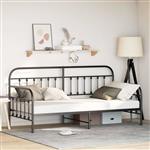 vidaXL Bedframe voor een daybed Zwart 100 x 190 cm Staal
