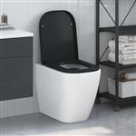 vidaXL Snelle Ontgrendel Toiletzitting Zwart 44.5 x 35 x 3.6 cm