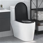 vidaXL Snelle Ontgrendel Toiletzitting Zwart 46.2 x 36 x 4.3 cm