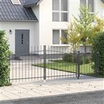 vidaXL Tuinpoort met slot Grijs 150 x 400 cm Staal