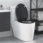 vidaXL Toiletzitting Zwart 45,5 x 37,5 x 3,8 cm Duroplast