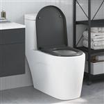 vidaXL Toiletzitting Antraciet 46,2 x 36 x 4,3 cm Duroplast