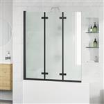 vidaXL Douche Omhulsel Zwart 130 x 138 cm ESG-glas en aluminium