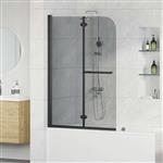 vidaXL Douche Omhulsel Zwart 120 x 140 cm ESG-glas en aluminium