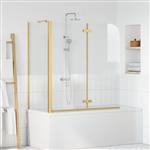 vidaXL Douche Omhulsel Goud 120 x 68 x 130 cm ESG-glas en aluminium