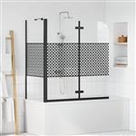 vidaXL Badomheining Zwart 120 x 67 x 129 cm Gelaagd Glas en Aluminium
