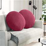 vidaXL Zitkussens 2 pcs Wijnrood Ø80 x 29 cm Fluweel