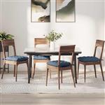 vidaXL Zitkussens 4 pcs Blauw 40 x 40 x 6 cm Katoen Stof