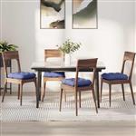 vidaXL Zitkussens 4 pcs Jeans Blauw 45 x 45 x 12 cm Stof