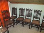 te  koop 5  mooie  eiken franse  jachtstoelen  19e