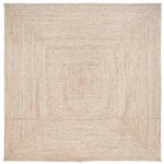 vidaXL Tapijt Natuurlijk en wit 240 x 240 cm Jute