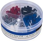 Adereindhulzen assortiment set - 5 maten van 0.5mm² tot 2.5mm² -  dubbele draad hulzen - 225 Stuks