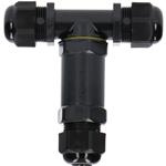 Waterdichte Kabelverbinder IP68 - T-Connector - Kroonsteentje - Voor Kabels 4-14mm - Zwart