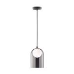 Hanglamp smoke glas warmwit - Complete set incl. LED lamp - Zwart